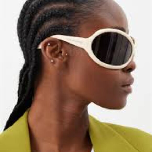 ACNE STUDIOS Arcturus New Oval Acetate Sunglasses Ivory $390 - Picture 1 of 6